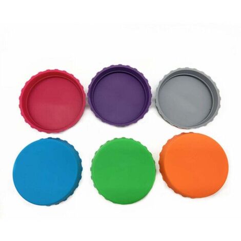 KZQ Paquete de 6 tapas de silicona para latas de refresco, aptas para latas de refresco estándar, tapas de plástico de colores, tapas para latas, tapones para latas, protectores de latas, tapas pa