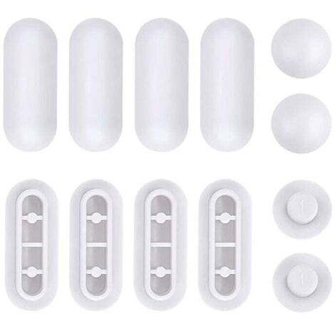 KZQ Pare-Chocs para asientos de inodoro, 12 piezas de Pare-Chocs para inodoros, Pare-Chocs de goma de repuesto, chocolate todo en uno para trampa de cascada anti-frutas, color blanco