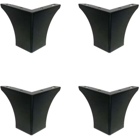 KZQ Patas para muebles de cocina de 100 mm para bricolaje, para mesa de centro, armario, cama, sofá, patas de metal resistentes para silla de escritorio, negras, silenciosas y antideslizantes, jue