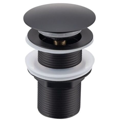 KZQ Perforato – Piletta per lavello, Piletta a scomparsa con troppopieno automatico, Lavello nero universale, Vasca da bagno, Bagno