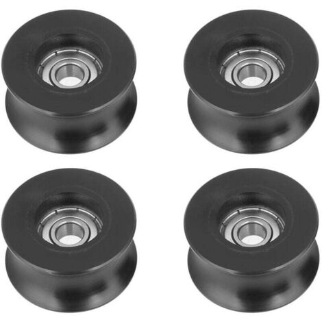 KZQ Pieza Polea ranurada en U 0840UU Rueda ranurada Rueda guía de rodillos de polea de correa en U tipo U 8 x 40 x 20,5 mm (4 piezas)