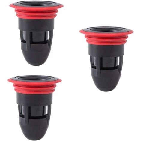 KZQ Piletta antiodore per doccia, deodorante senza filtro, anti-intasamento, anti-riflusso, scarico per bagno e cucina (3 pezzi, nero)