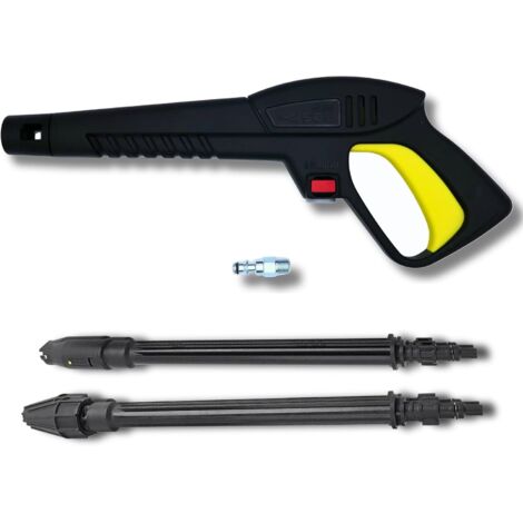 KZQ Pistola de Limpieza a Presión con Boquilla Ajustable y Rotativa, Adaptador 1/4" Incluido, Compatible con Limpiadores