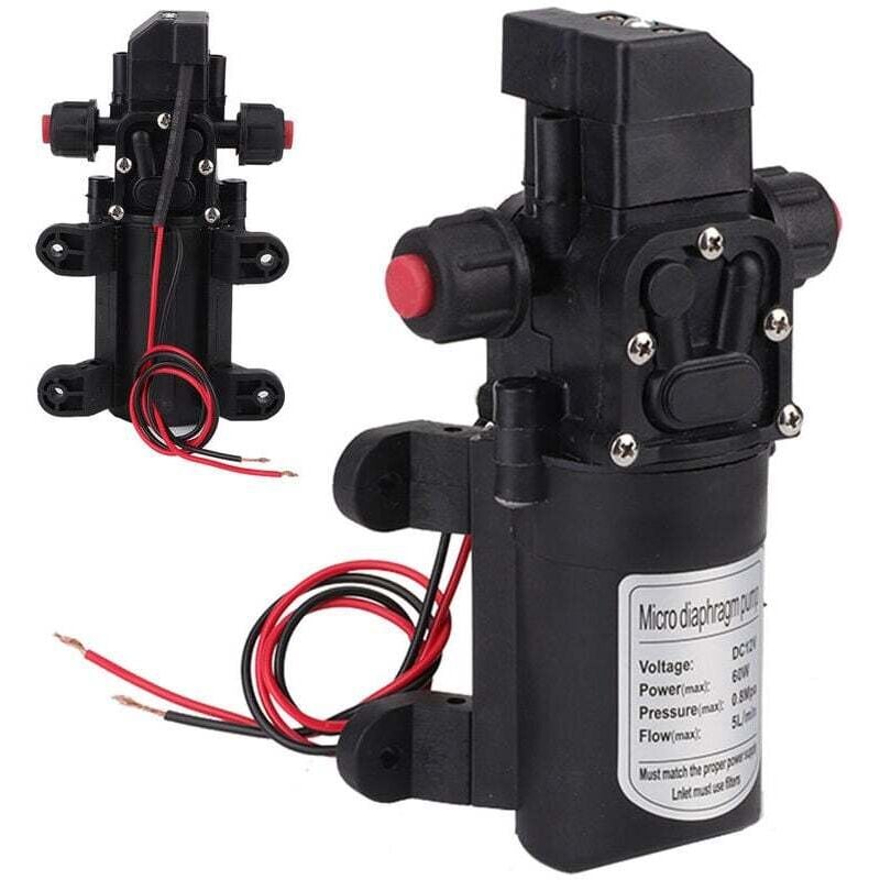 KZQ - Pompe à Eau Haute Pression, dc 12V 5 L/Min Pompe à Eau Diaphragme Pompe de Pulvérisateur à Amorçage Automatique 116 psi avec Pinces pour Bateau
