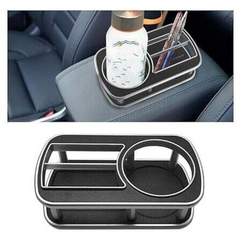 KZQ Portabicchieri multifunzionale per auto, porta cellulare e portabottiglie per auto, organizer in ABS per bicchieri nei veicoli (nero)