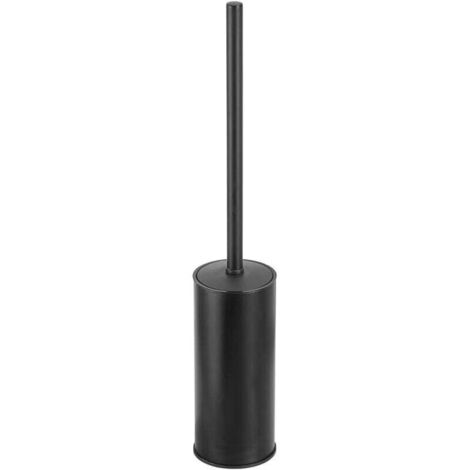 KZQ Portaescobillas de baño independiente de acero inoxidable 304, redondo, para almacenamiento y organización, resistente a la oxidación, 45 cm de alto, color negro.