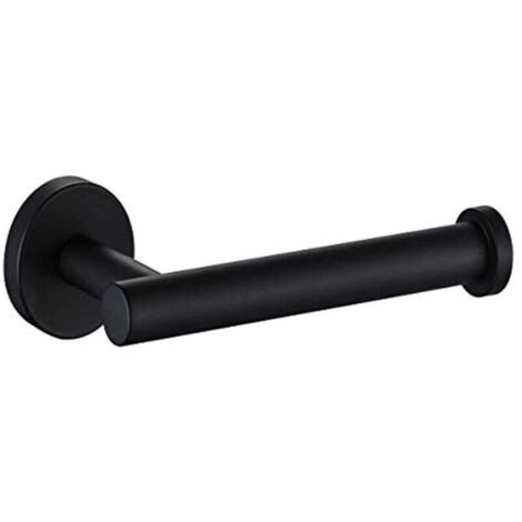 KZQ Portarrollos de papel higiénico de acero inoxidable 304 para pared, para baño y cocina, color negro (16,3 x 8 cm)