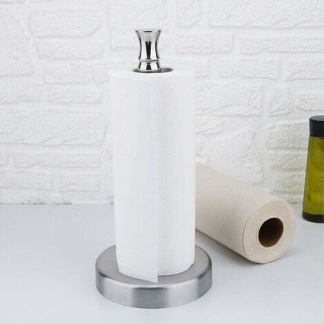 KZQ Portarrollos de papel higiénico de acero inoxidable, portarrollos de papel higiénico de cocina, portarrollos de papel higiénico vertical, 33 cm de alto