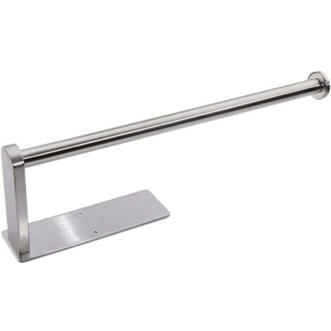 KZQ Portarrollos de papel higiénico de pared, de acero inoxidable, autoadhesivo, moderno, plateado