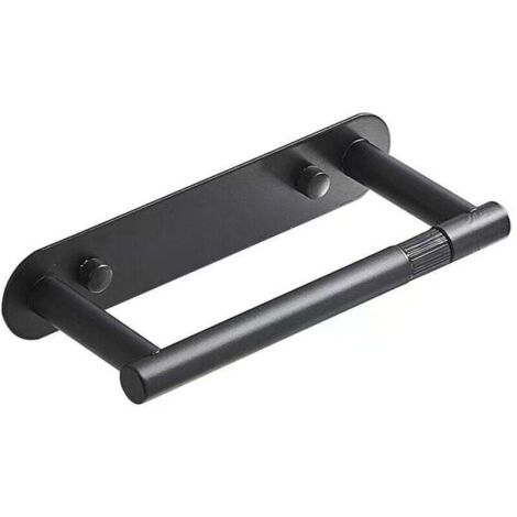 KZQ Portarrollos de papel higiénico, estante de almacenamiento, duradero, resistente, fácil de instalar, soporte para rollos de papel higiénico, montaje en pared, negro