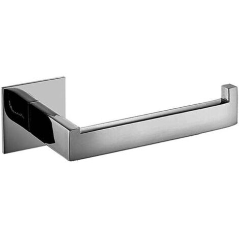 KZQ Portarrollos de papel higiénico HomeT con adhesivo de acero inoxidable cromado, sin tornillos para baño, inodoro
