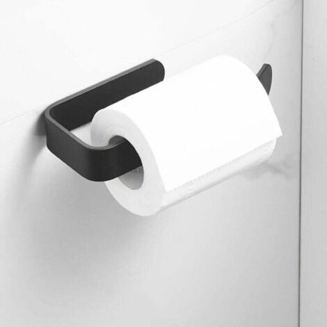 KZQ Portarrollos de papel higiénico, portarrollos, percha, accesorios de baño, portarrollos de pared (color: negro, tamaño: 17,5 × 7,5 cm)