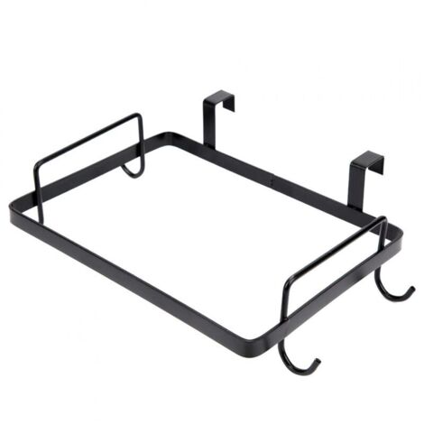 KZQ Portasacchetti per la spazzatura portatile da appendere per accessori da cucina, in plastica, in ferro (nero)
