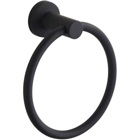 KZQ Portasciugamani rotondo in acciaio inox Portasciugamani da bagno nero