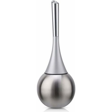 SOLEIL KZQ Porte-brosse WC autoportant en acier inoxydable finition brossée polie ensemble WC salles de bains (brosse incluse)-argent