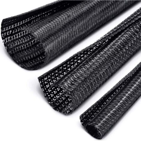 KZQ Protector de cable de 3 m, funda para cable, funda dividida para cable de cargador USB, cubierta para cable, cable de audio y vídeo (negro, 13 mm)