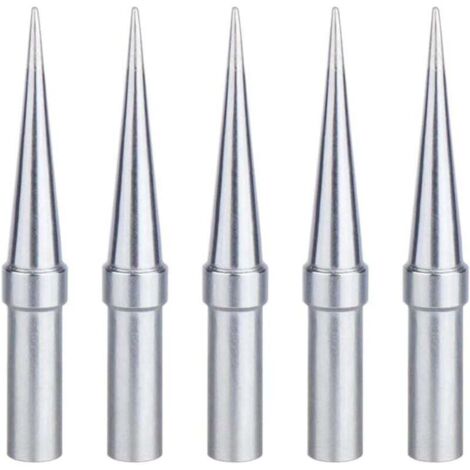 KZQ Punta de soldadura, 5 piezas de repuesto de 0,4 mm para cautín, puntas de soldadura de cobre niquelado, compatibles con Weller WESD51, WES51 y WES50.