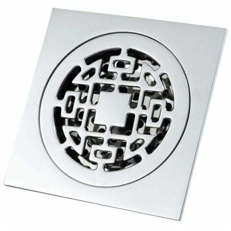 KZQ Quadratischer Duschablaufkanal, Haarfänger, 10 x 10 cm, Kupfer, geruchshemmende Dusche, Haarfänger, Duschablaufgitter mit großer Verschiebung