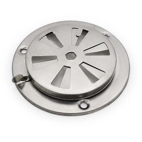 KZQ Rejilla de ventilación redonda, roseta de ventilación de acero inoxidable, orificio de ventilación redondo, rejilla de ventilación ajustable, rejilla de ventilación redonda, 95 mm