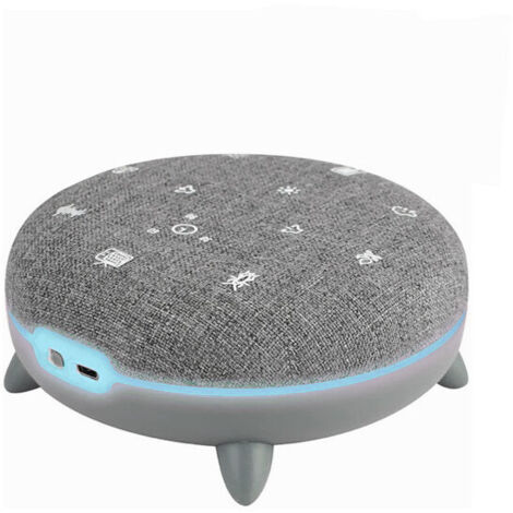 KZQ Relaxation Aid, macchina per il rumore bianco con 7 suoni rilassanti, streaming musicale Bluetooth, 8 modalità di illuminazione, programmi da 30, 60 e 90 minuti, USB-C