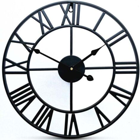 KZQ Reloj de pared vintage de metal de 40 cm, reloj de pared industrial 3D, reloj de pared vintage, reloj moderno para decoración de sala de estar (pilas no incluidas).