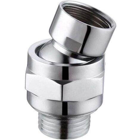 KZQ Rótula giratoria de latón ajustable, conector de ducha, adaptador de rótula, apto para conectar cabezales de ducha y tuberías de agua (plata)