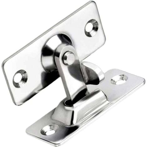 KZQ - Serratura per porta scorrevole a 90 gradi, in acciaio inox, con angolo retto, di sicurezza, con fibbia pieghevole per porta scorrevole, argento
