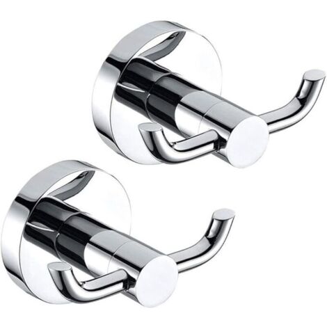 KZQ Set di 2 ganci per asciugamani in acciaio inox e piastra cromata per porta del bagno e cucina.