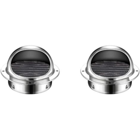 KZQ Set di 2 griglie di scarico universali rotonde per esterni a forma di toro, griglie di ventilazione in acciaio inossidabile, resistenti e robuste, resistenti alle intemperie, 100 mm, Set di 2 da 1