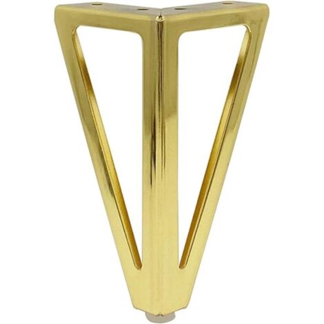 KZQ Set di 4 gambe per mobili in metallo, gambe per divani in stile moderno, gambe di ricambio per toletta o mobiletto, oro (15 x 8 cm)