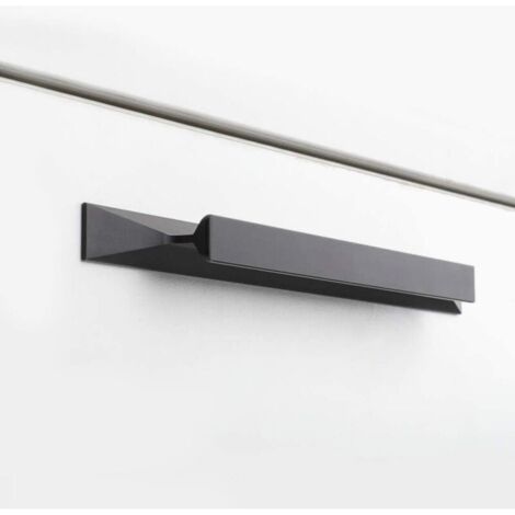 KZQ Set di 5 maniglie per mobili da cucina, maniglie per mobili nere - maniglie per cassetti nere - maniglie per ante da cucina in lega di alluminio, distanza tra i centri 128 mm