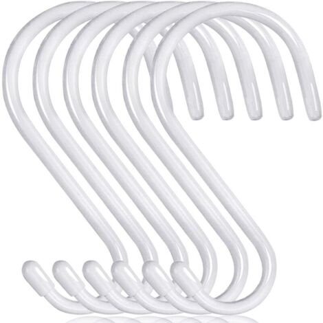 KZQ Set di 6 ganci a S resistenti, ganci a S rivestiti in gomma, grucce per vestiti a forma di S in metallo antiscivolo per armadi, giardino, garage, cucina, appendere