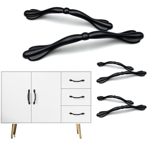 KZQ Set di 6 maniglie da cucina in lega di alluminio da 128 mm per mobili, ante di armadi e credenze, con viti. Design elegante e funzionale per i mobili della tua cucina, 16,5 x 2,5 cm.