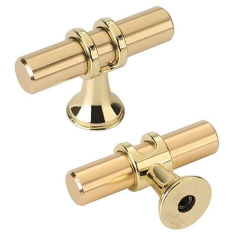 KZQ Set di 6 maniglie per mobili da cucina Maniglie per mobili da cucina Maniglie dorate - Maniglie per cucina dorate Maniglie per cassetti Lega di zinco Foro singolo
