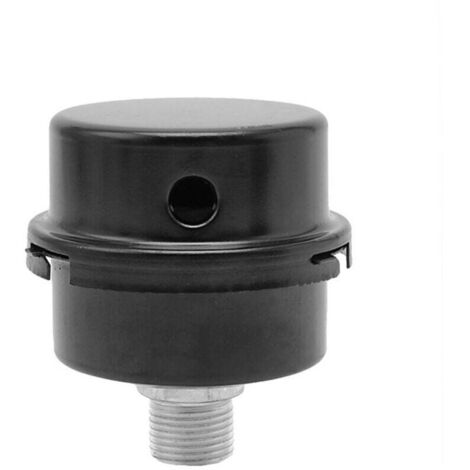 KZQ Silenciador de filtro de aire, rosca de 3/8", 16 mm, para compresor de aire, color negro (redondo y metálico)