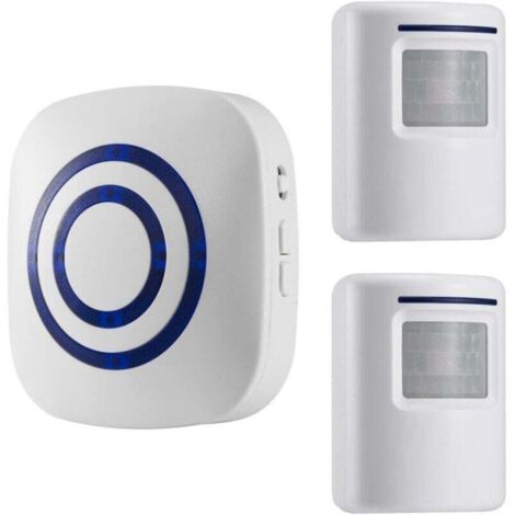KZQ Sistema de alarma inalámbrico para puerta/pasaje con detector de movimiento/acceso, 38 tonos, alcance de hasta 100 m, color blanco