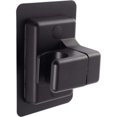 KZQ Soporte de ducha ajustable y giratorio de 360°, sin perforaciones, soporte de ducha de mano, ajustable, impermeable, superpotente, con ventosa para baño (negro)