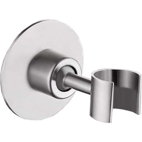 KZQ Soporte de ducha de pared, soporte de ducha de acero inoxidable, soporte de ducha sin taladrar, soporte de cabezal de ducha ajustable, soporte de ducha para barra de ducha en baño