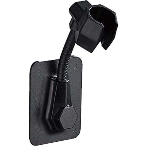KZQ Soporte de ducha universal, soporte de pared para cabezal de ducha, ajustable en ABS, sin taladrar, autoadhesivo, resistente al agua y giratorio, para bañera (negro)