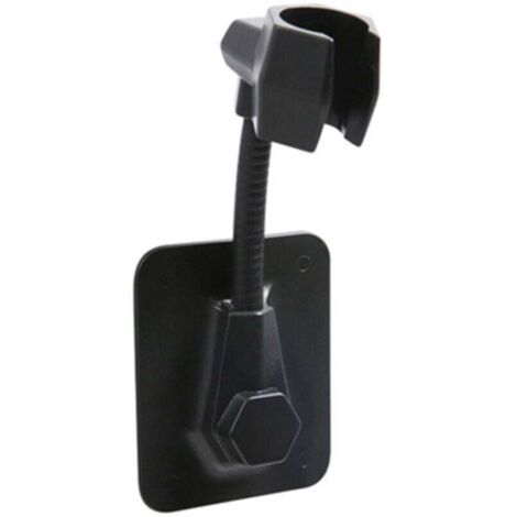 KZQ Soporte de ducha universal, soporte de pared para cabezal de ducha, ajustable en ABS, sin taladrar, autoadhesivo, resistente al agua y giratorio, para bañera (negro)