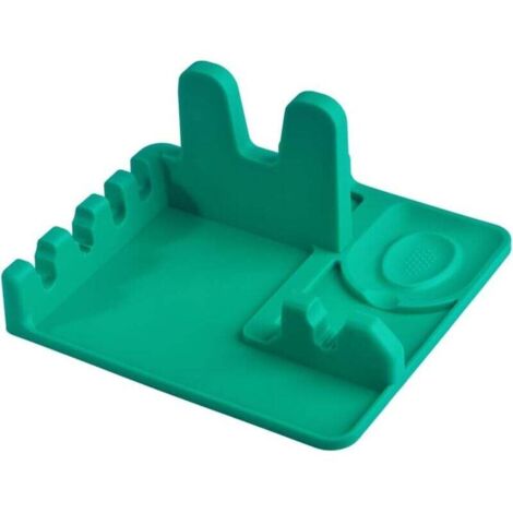 KZQ Soporte de silicona para cucharas y tapas de ollas para encimera de cocina, cucharón, espátula, cuchara y pinzas, silicona de grado alimenticio, resistente al calor, antideslizante.
