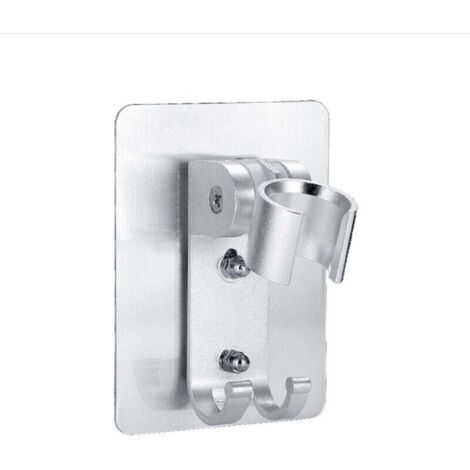 KZQ Soporte para cabezal de ducha con adhesivo fuerte, soporte ajustable para varilla de ducha, soporte de pared para cabezal de ducha de mano con 2 ganchos para colgar y soporte para rociador de