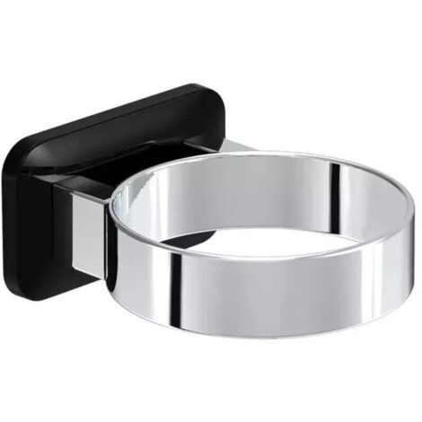 KZQ Soporte para secador de pelo de pared, sin necesidad de taladrar, para baño e inodoro (negro)