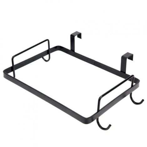KZQ - Soporte portátil para bolsas de basura colgantes, para accesorios de cocina, de plástico, de hierro (negro)