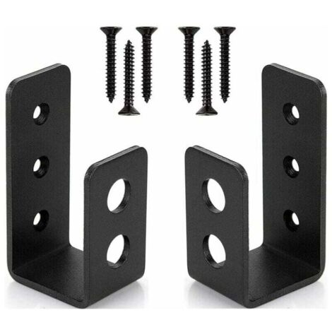 KZQ - Soportes de acero resistentes para puertas de 2 x 4 (paquete de 2) - Barra de seguridad en forma de U
