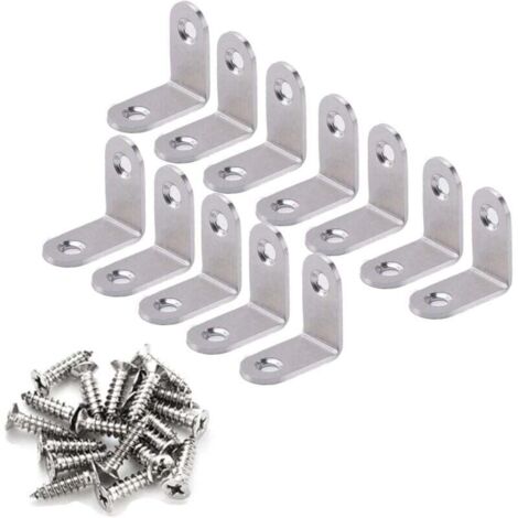 KZQ Soportes de fijación de metal de acero inoxidable para reparación de muebles, paquete de 20, 30 x 30 mm.
