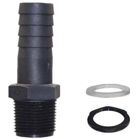 KZQ Tanque sobrellenado, juego de tanque de agua sobrellenado de 2 acoplamientos rápidos con tuerca y arandela para tanques de lluvia, sellado de pasajes para tanque de agua, barril, cisterna