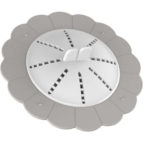KZQ tapón de drenaje antiobstrucción, fácil de instalar y usar, multifuncional, filtra eficazmente los residuos, apto para cocina y baño (gris, 14 cm)