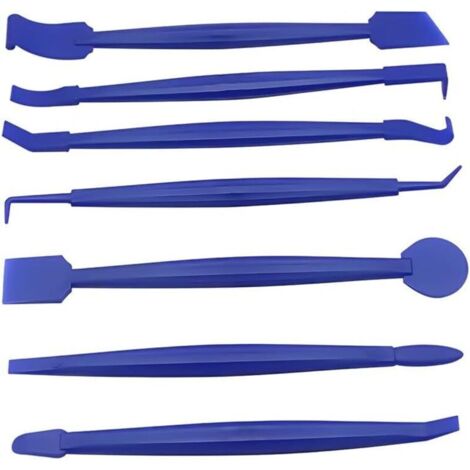 KZQ - Tergivetro flessibile curvo a fessura, 7 pezzi, per pellicola auto, antigraffio (blu)