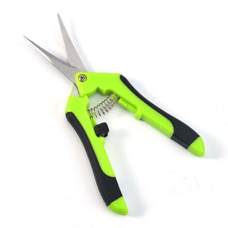 KZQ Tijeras de jardín, antideslizantes con mango de bloqueo, de hoja recta, para flores, cercas, floristería, recolección de flores, frutas, verduras y bonsáis.